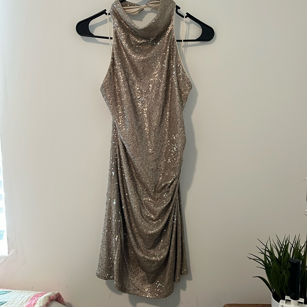 Boutique semi dress. Only worn once! Has a sequin material and form fitting.